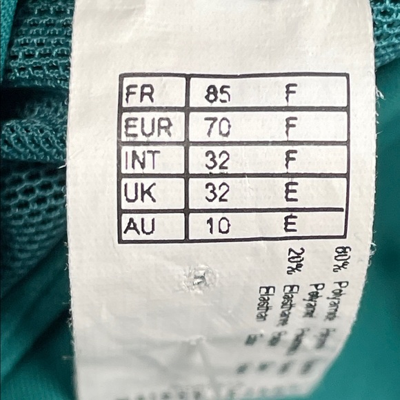 NWT Maison Lejaby Norma Jeane Ballerina Swimsuit One Piece Underwire Teal Sz 32F - Picture 11 of 12